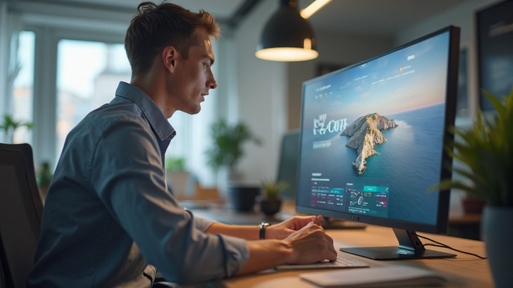 Designer aan het werk op een reiswebsite met focus op gebruikerservaring en conversie-optimalisatie